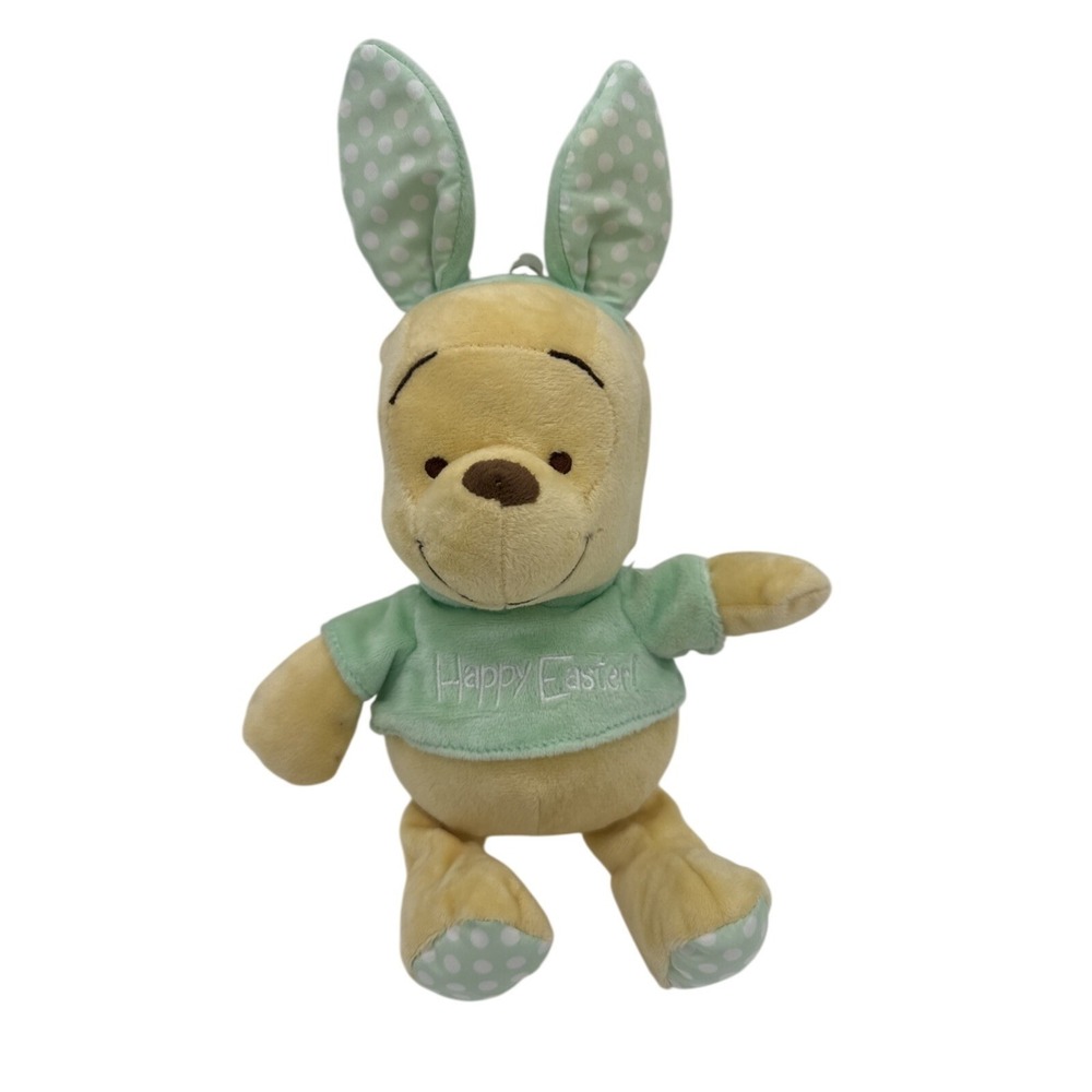 Winnie Pooh Easter Plush Bear Bunny Rabbit Happy Green Disney Baby
